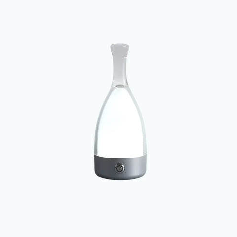 Bottle-Shaped Rechargeable LED Table Lamp with Transparent Glass-Style Shade and Colorful Base