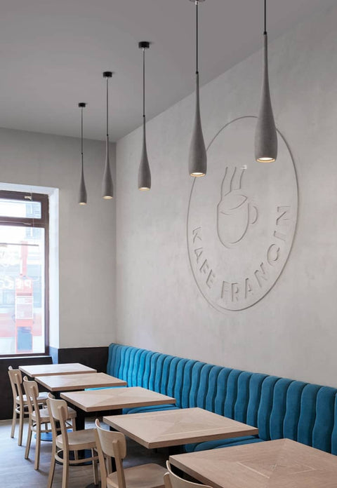 LED Pendant Light with Textured Cement Shade and Adjustable Cord