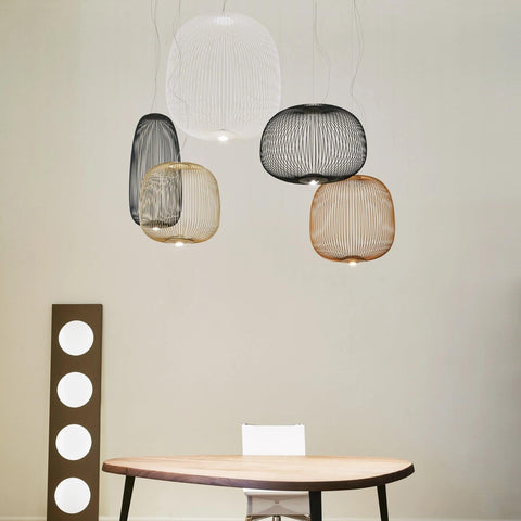 Modern Sculptural Metal LED Pendant Light for Dining and Living Rooms