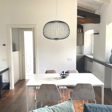 Modern Sculptural Metal LED Pendant Light for Dining and Living Rooms