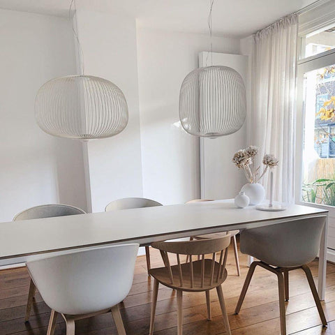 Modern Sculptural Metal LED Pendant Light for Dining and Living Rooms