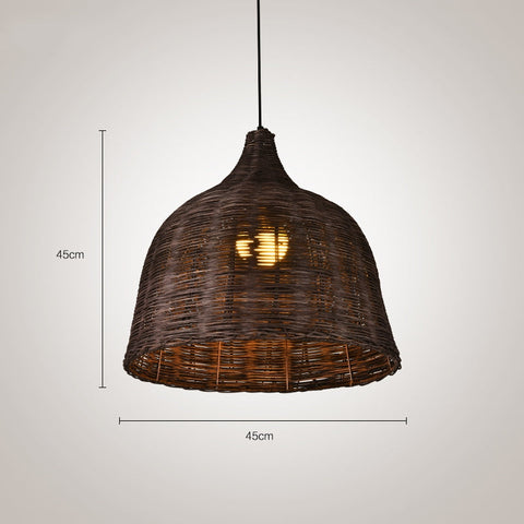 Tapered Rattan Basket Pendant Light