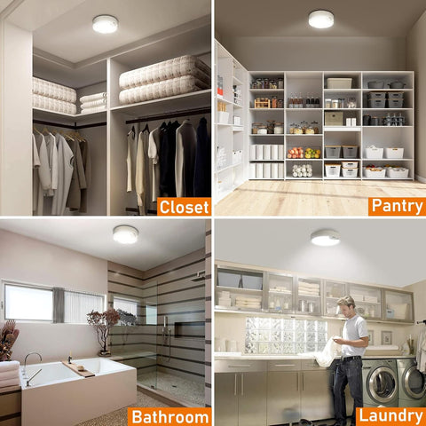 Ceiling Light with Motion Sensor and Battery-Powered LEDs