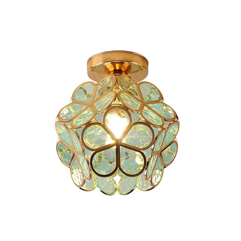 Floral Acrylic Ceiling Light with Decorative Crystal-Inspired Design