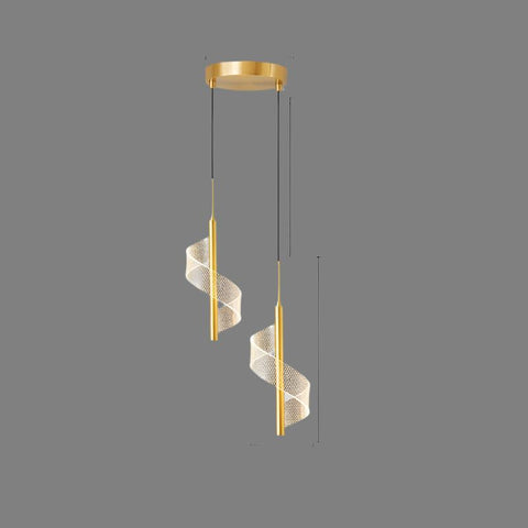 Twisted LED Pendant Light with Adjustable Suspension
