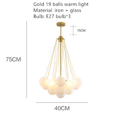 Glass Globe Chandelier for Living Room and Dining Room Lighting