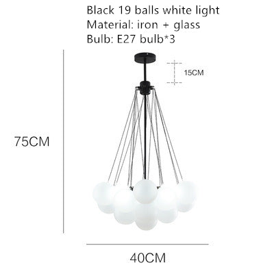 Glass Globe Chandelier for Living Room and Dining Room Lighting