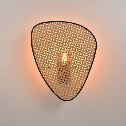 Woven Rattan Wall Sconce for Wabi-Sabi Bedrooms and Living Rooms