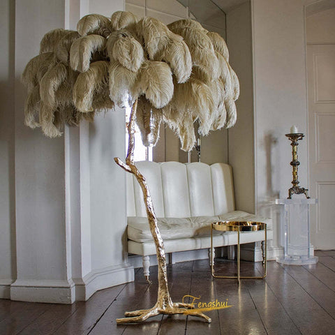 Feather Floor and Table Lamp for Bedrooms and Decorative Living Spaces