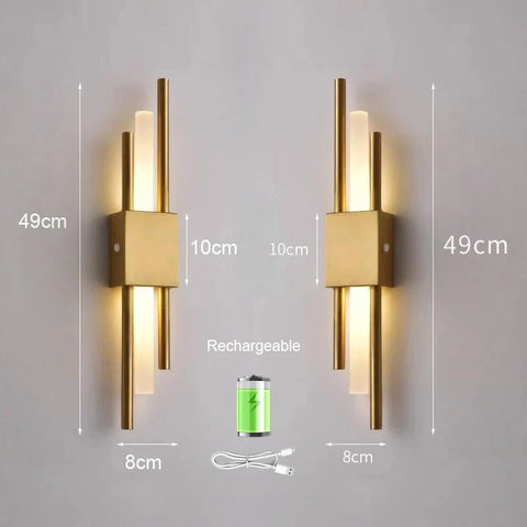 Modern LED Wall Sconce with Staggered Rod Design