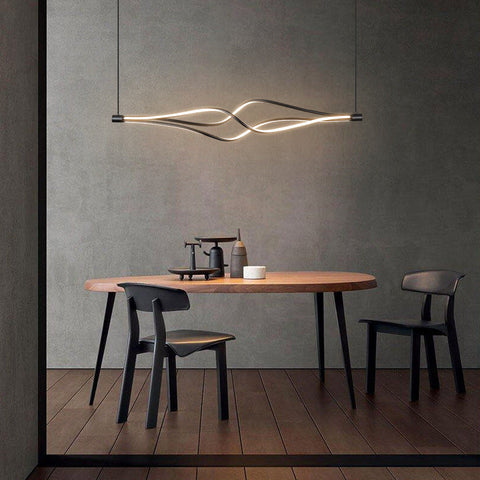 Sculptural Wave LED Pendant Light