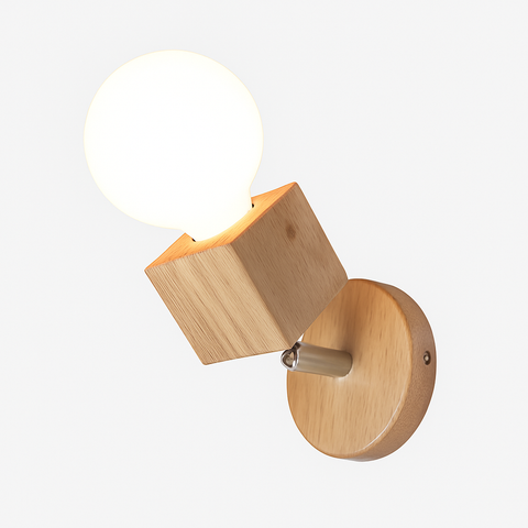 Adjustable Wooden Wall Sconce for Bedside and Living Room Lighting