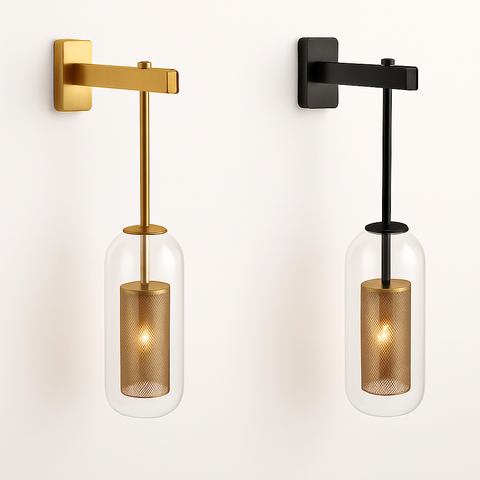 Industrial Glass Wall Sconce for Hallway and Bedside Lighting for Home