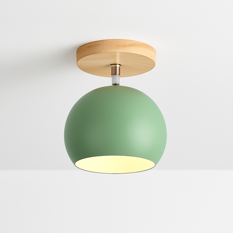 Adjustable Wood and Metal Ceiling Spotlight for Focused Room Lighting