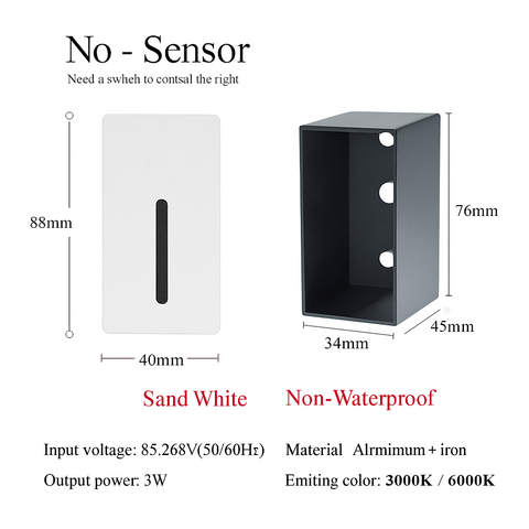 PIR Sensor LED Wall Light with Integrated Night Light for Hallways
