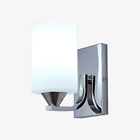 Chrome LED Wall Sconce with Frosted Glass Shade for Modern Interiors