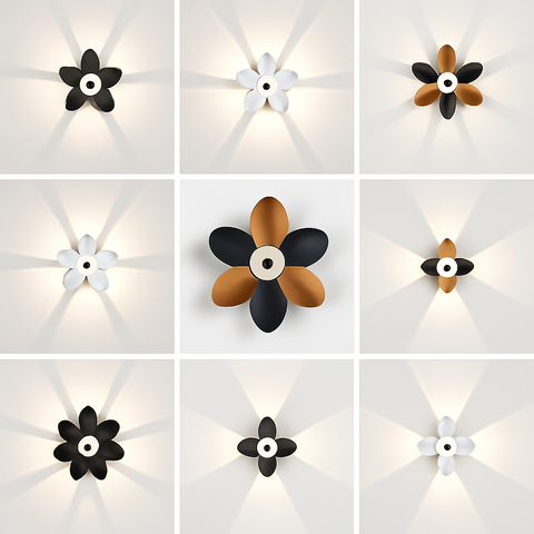 Lotus-Shaped LED Wall Light for Decorative Up-and-Down Illumination