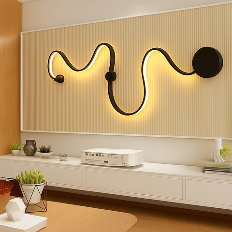 Sculptural Flexible LED Wall Light for Artistic Interior Illumination