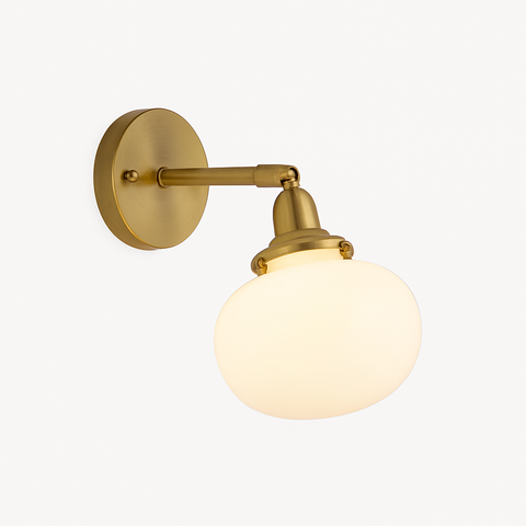 Glass Shade Wall Sconce with Metal Arm for Decorative Room Lighting