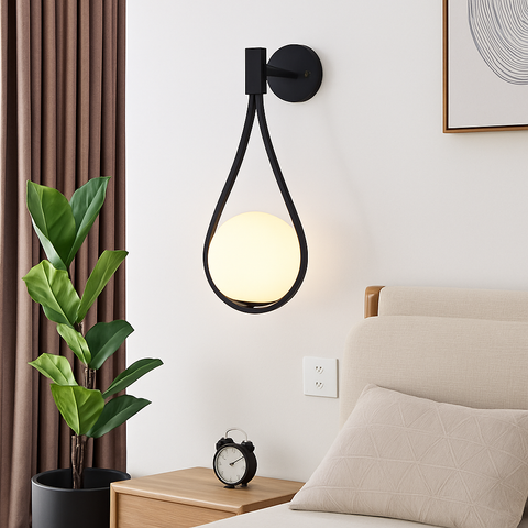 Frosted Glass Globe Wall Sconce for Soft Decorative Room Lighting