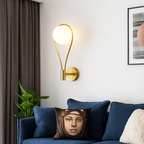 Frosted Glass Globe Wall Sconce for Soft Decorative Room Lighting
