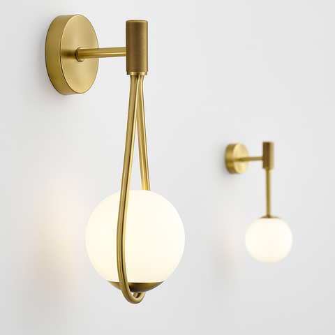 Frosted Glass Globe Wall Sconce for Soft Decorative Room Lighting