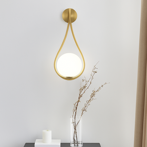 Frosted Glass Globe Wall Sconce for Soft Decorative Room Lighting