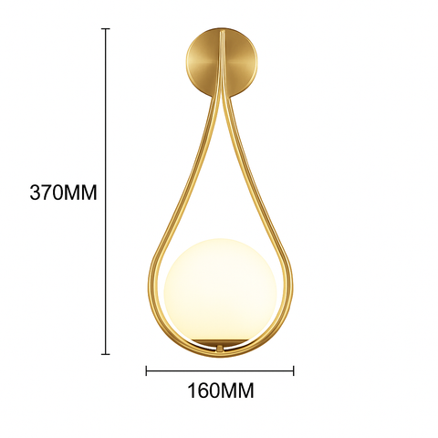 Frosted Glass Globe Wall Sconce for Soft Decorative Room Lighting