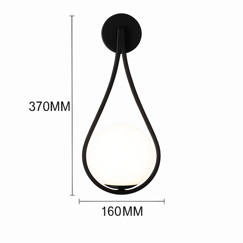 Frosted Glass Globe Wall Sconce for Soft Decorative Room Lighting