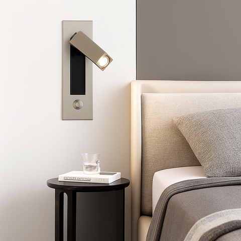 Recessed LED Reading Wall Light with USB Charging for Bedside Use