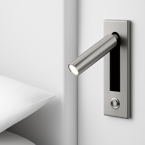 Recessed LED Reading Wall Light with USB Charging for Bedside Use