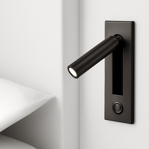Recessed LED Reading Wall Light with USB Charging for Bedside Use
