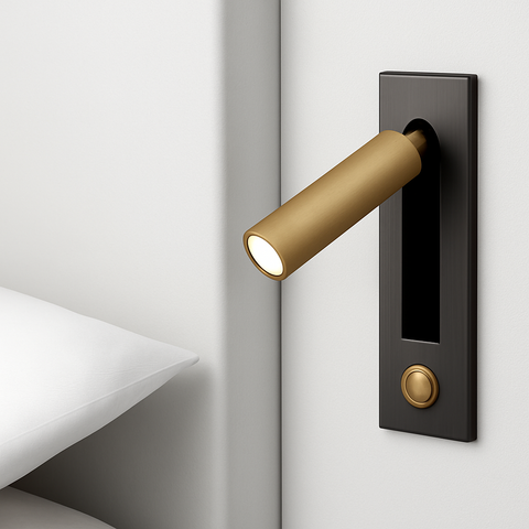 Recessed LED Reading Wall Light with USB Charging for Bedside Use