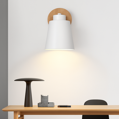 Adjustable Wall Sconce with Metal Shade for Bedside Task Lighting