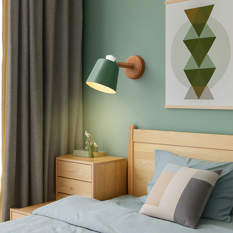 Adjustable Wall Sconce with Metal Shade for Bedside Task Lighting