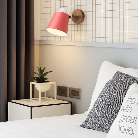 Adjustable Wall Sconce with Metal Shade for Bedside Task Lighting