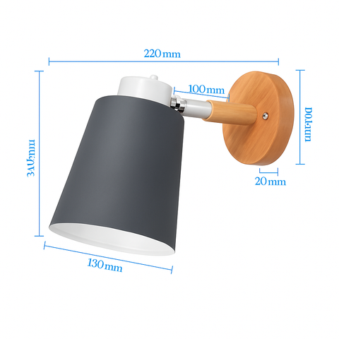 Adjustable Wall Sconce with Metal Shade for Bedside Task Lighting