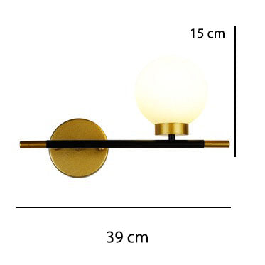 Linear Glass Globe Wall Light for Modern Living and Bedroom Decor