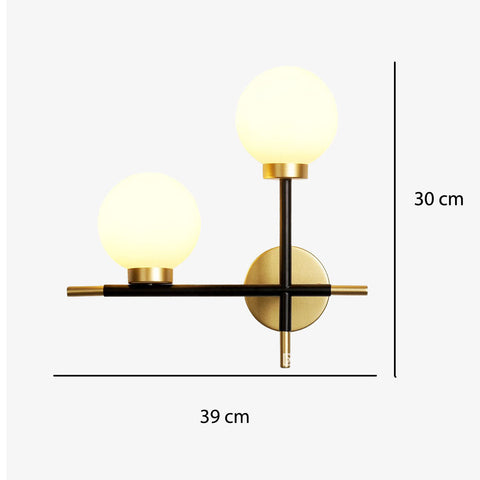 Linear Glass Globe Wall Light for Modern Living and Bedroom Decor