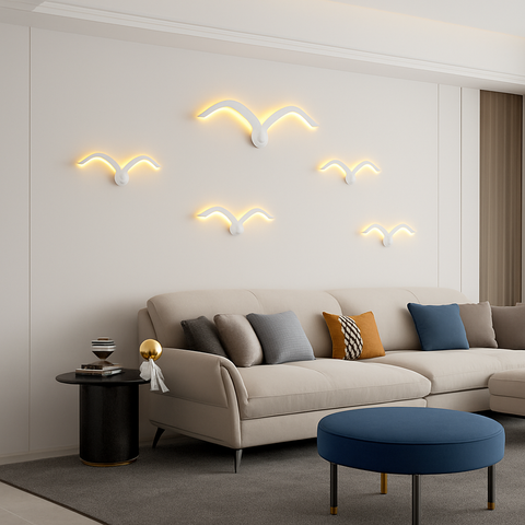Seagull-Shaped Acrylic LED Wall Light with Curved Profile for Homes