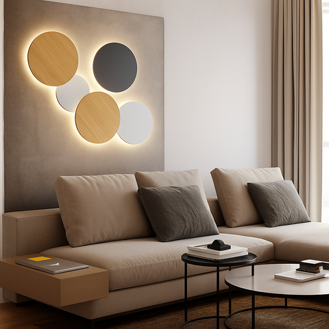 Round Eclipse LED Wall Light for Bedroom and Hallway Ambience for Home