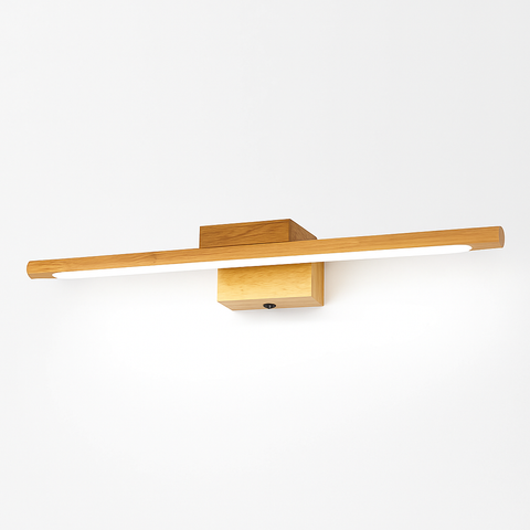 Solid Wood LED Mirror Wall Light for Bathroom and Dressing Areas