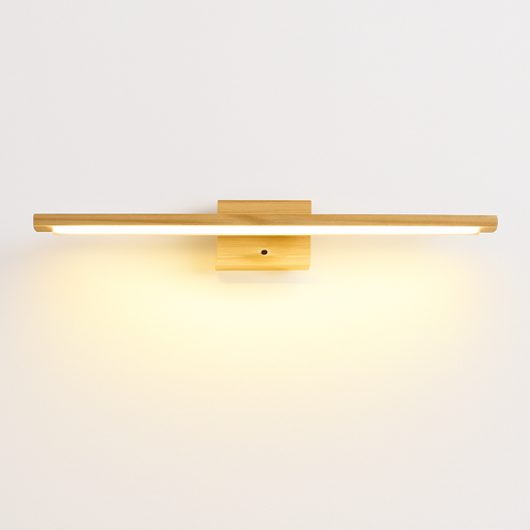 Solid Wood LED Mirror Wall Light for Bathroom and Dressing Areas