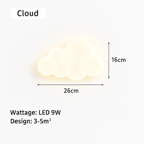 Cloud and Star LED Wall Light for Children's Bedroom Decor