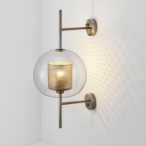 Art Deco Glass Wall Sconce for Decorative Up-and-Down Room Lighting