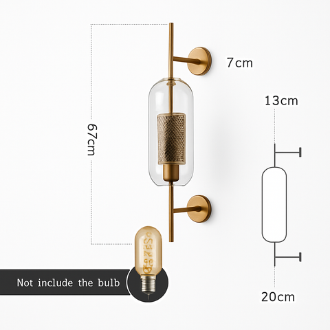 Art Deco Glass Wall Sconce for Decorative Up-and-Down Room Lighting