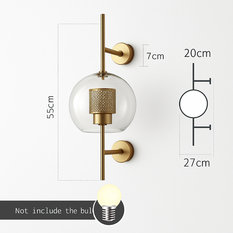 Art Deco Glass Wall Sconce for Decorative Up-and-Down Room Lighting