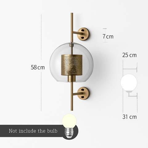 Art Deco Glass Wall Sconce for Decorative Up-and-Down Room Lighting