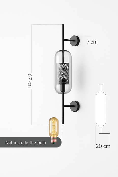 Art Deco Glass Wall Sconce for Decorative Up-and-Down Room Lighting