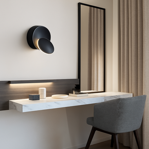 Adjustable Round LED Wall Light for Reading and Accent Lighting
